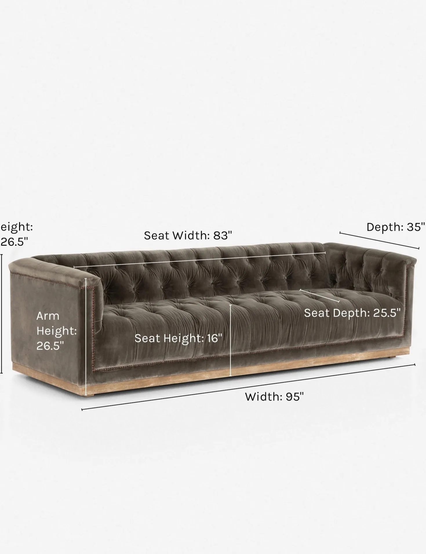 Afia Sofa, Sapphire Birch