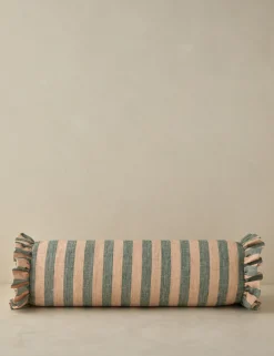 Amaroso Linen Ruffle Bolster Pillow