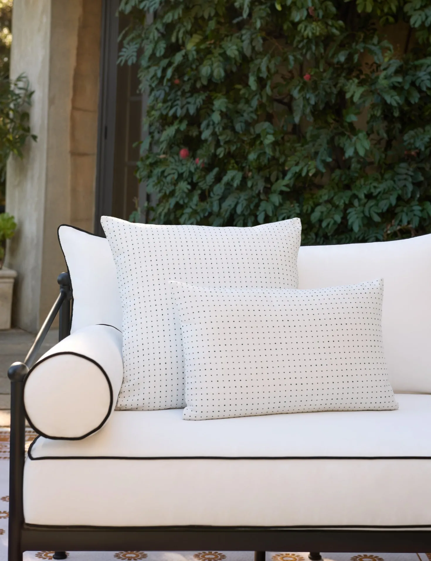 Antigny Indoor / Outdoor Dot Pillow by Sunbrella for Lulu and Georgia