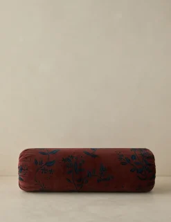 Carmine Velvet Bolster Pillow