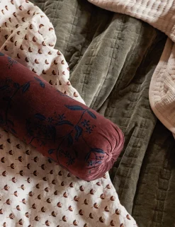 Carmine Velvet Bolster Pillow