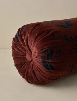 Carmine Velvet Bolster Pillow