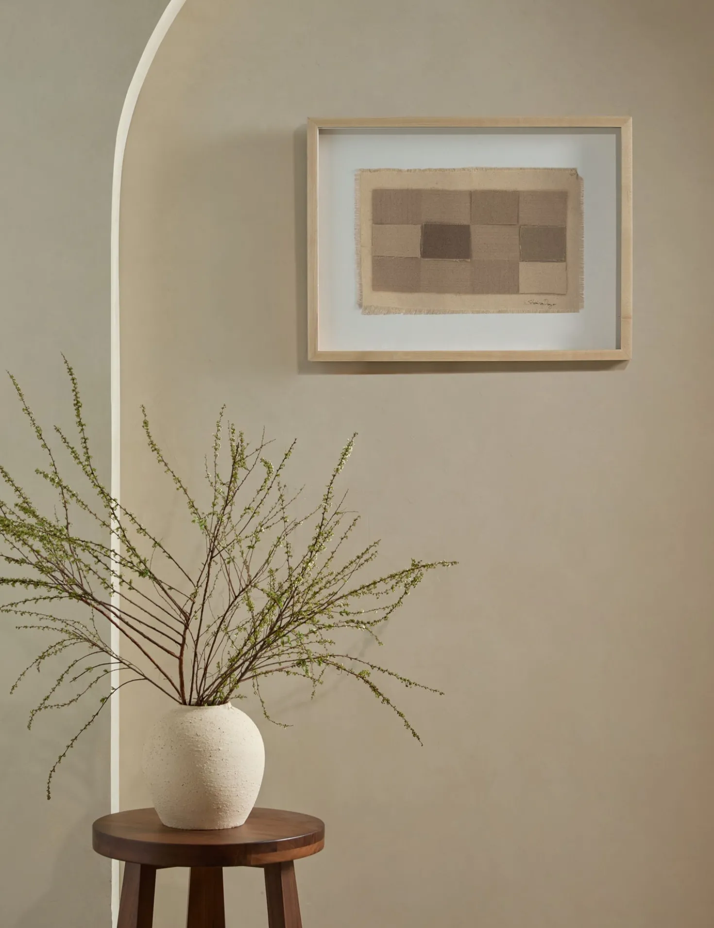 Checkered Earth Tones Wall Art by Shaina Page