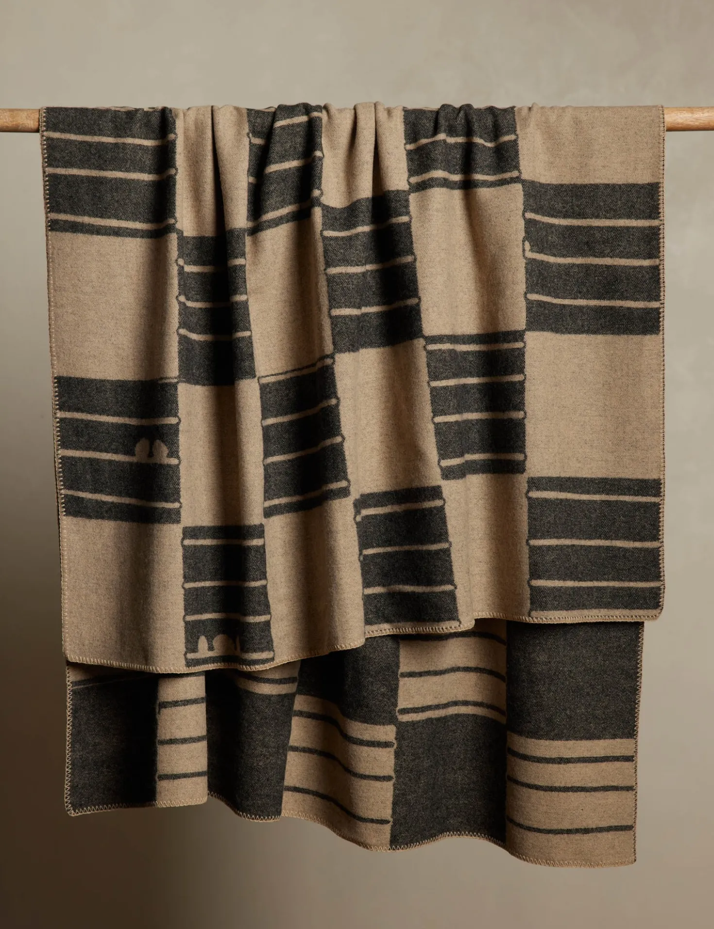 Checkered Reversible Wool Throw by Sarah Sherman Samuel