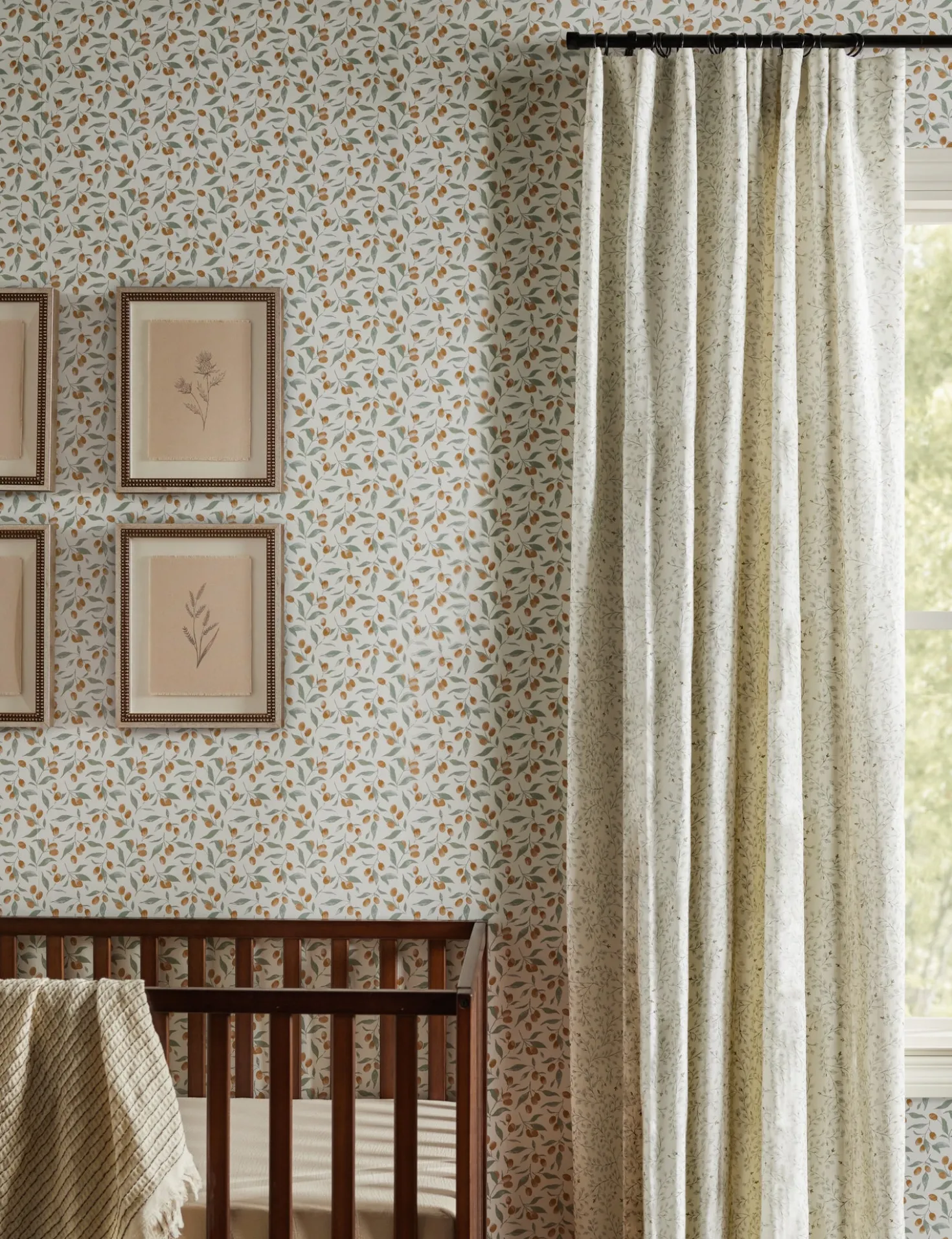 Dainty Leaves Linen Curtain Panel by Rylee + Cru