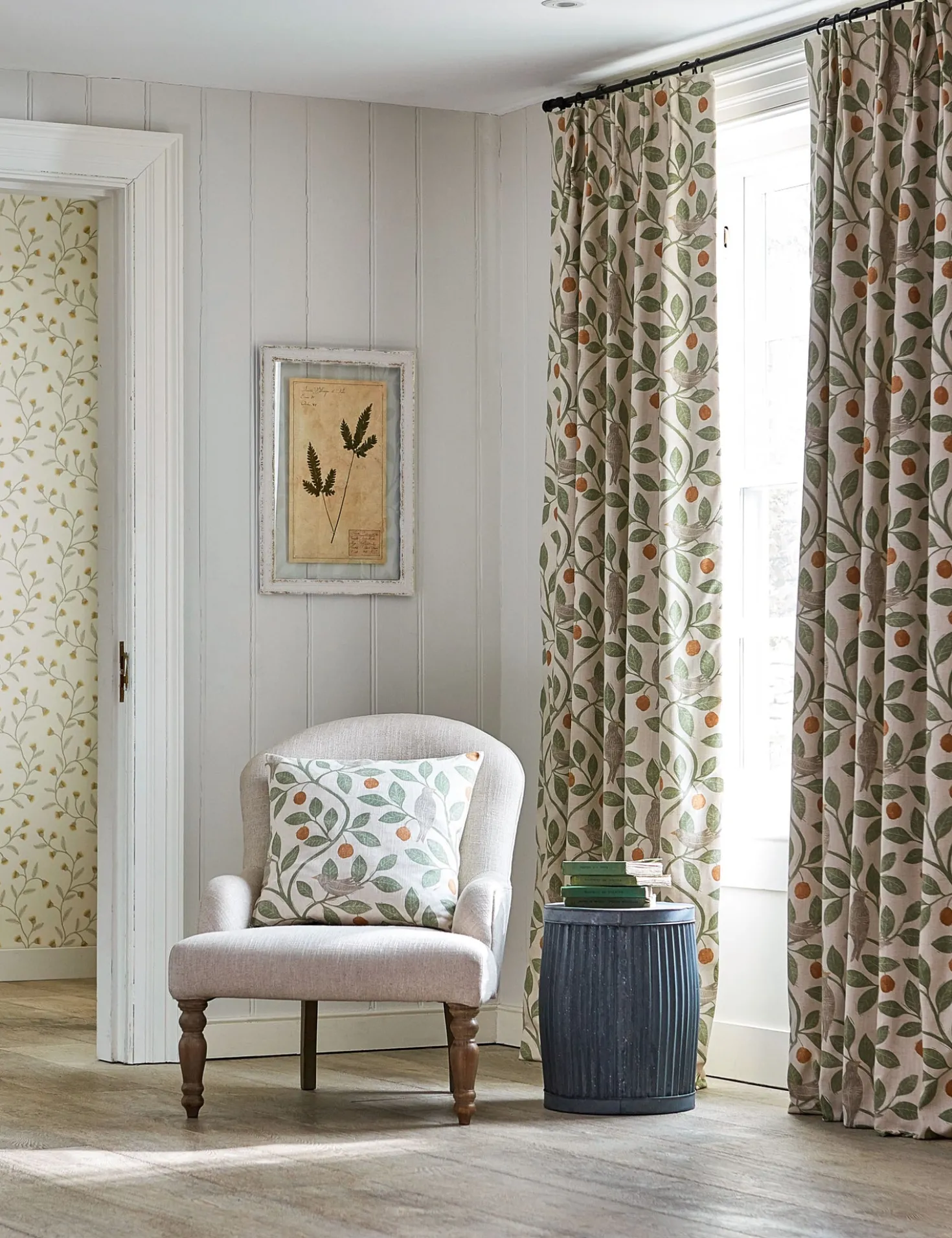 Damson Tree Cotton Fabric by Sanderson
