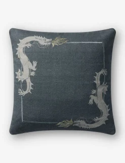 Dragon Embroidered Pillow by Brigette Romanek x Loloi