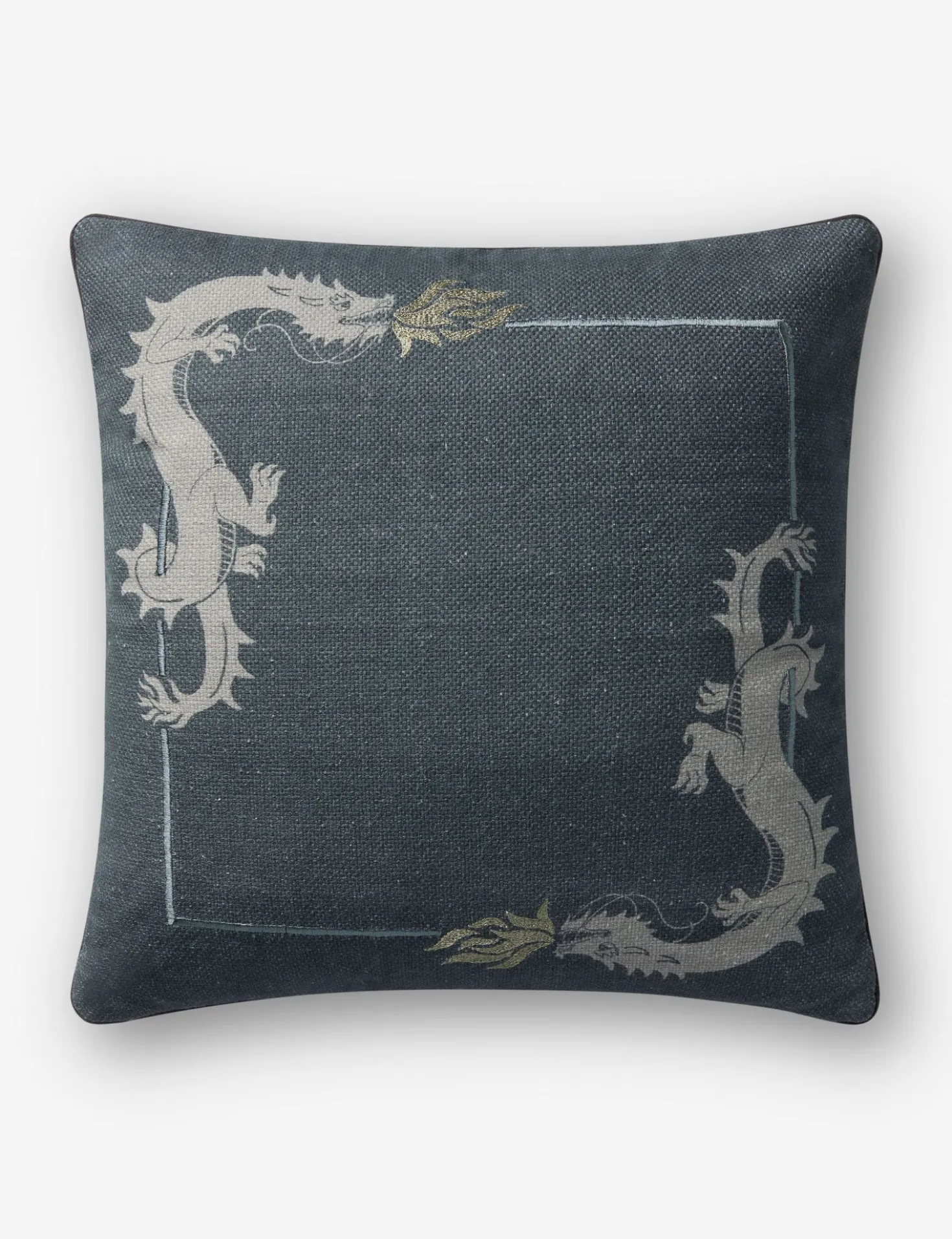 Dragon Embroidered Pillow by Brigette Romanek x Loloi