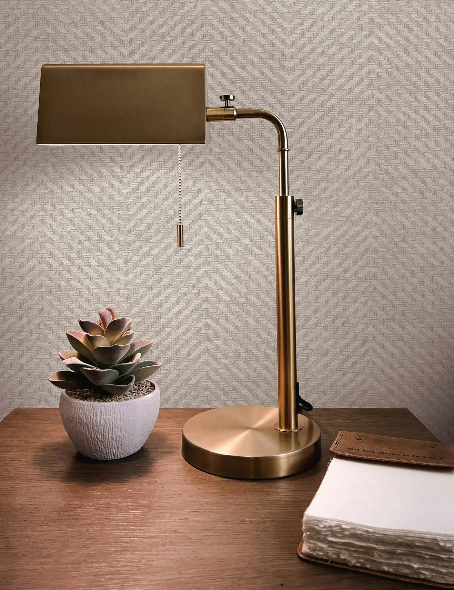 Faux Grasscloth Parquet Textured Peel + Stick Wallpaper by Jeremiah Brent