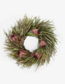 Fresh Handmade Grevillea and Pink Ice Protea Wreath