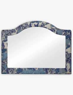 Garden Walk Upholstered Mantel Mirror by Sarah Sherman Samuel