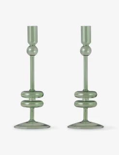 Glass Candlestick Pair (Set of 2) by etúHOME