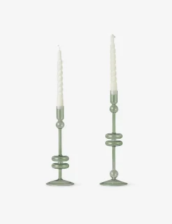 Glass Candlestick Pair (Set of 2) by etúHOME