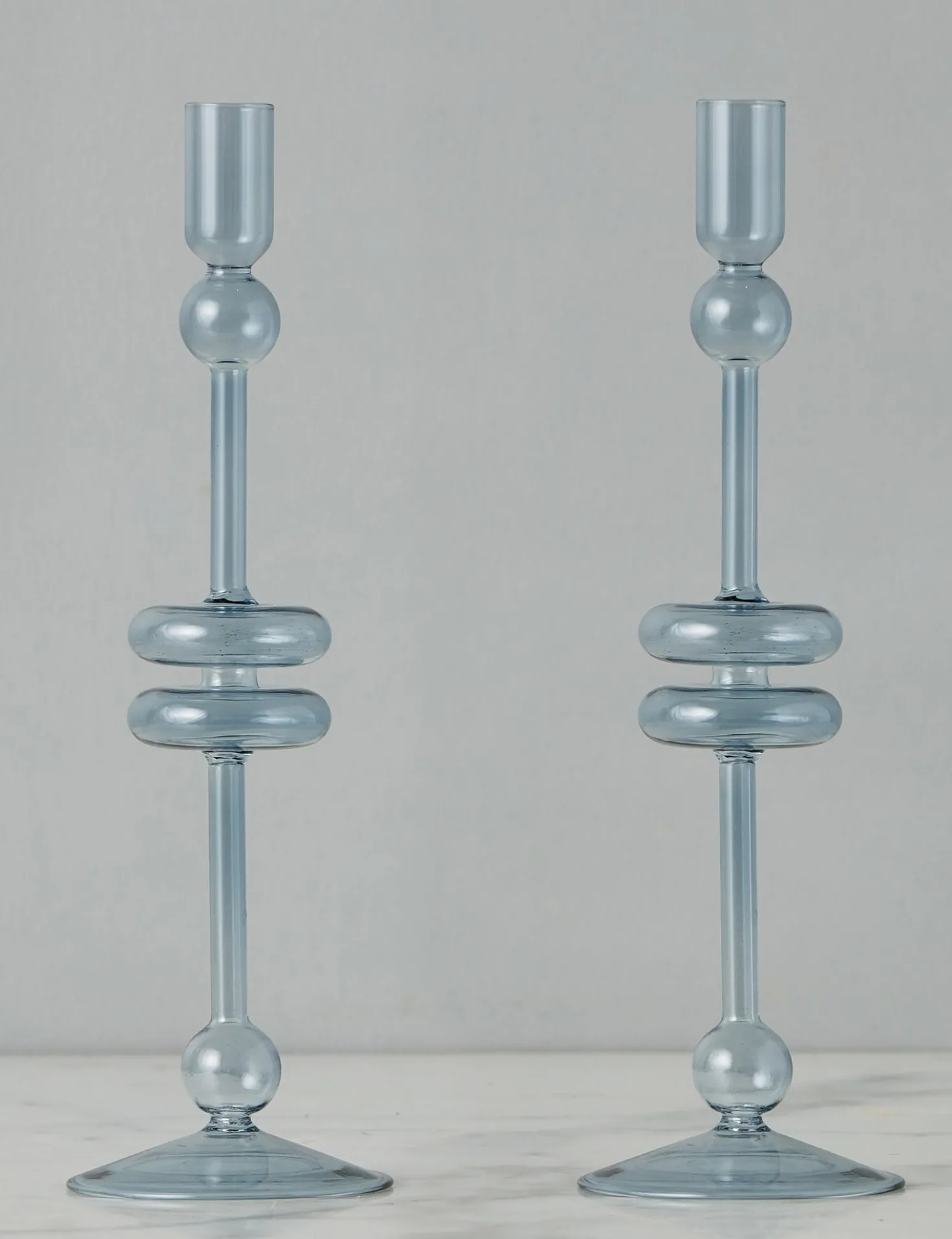 Glass Candlestick Pair (Set of 2) by etúHOME