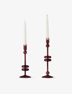 Glass Candlestick Pair (Set of 2) by etúHOME