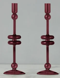 Glass Candlestick Pair (Set of 2) by etúHOME