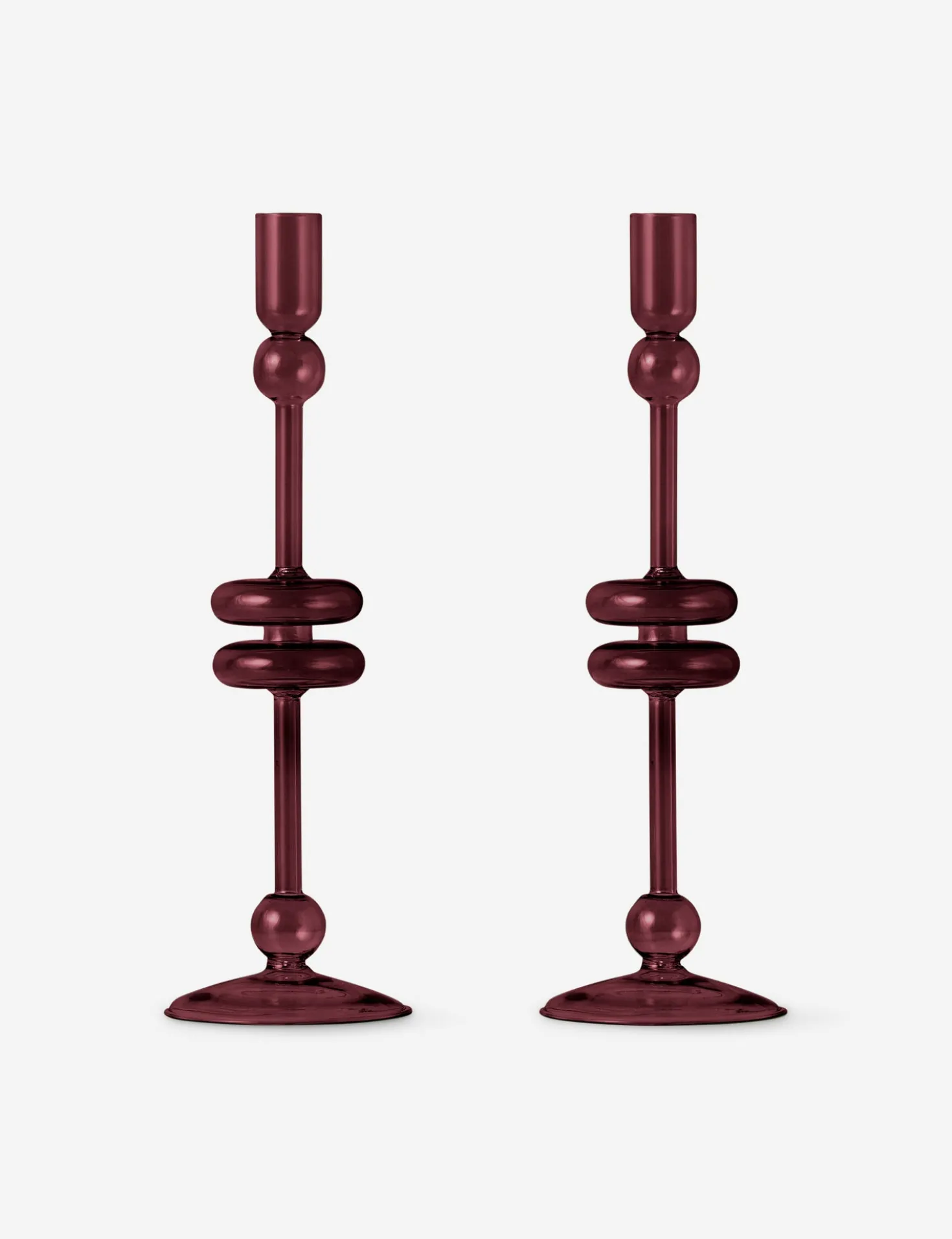 Glass Candlestick Pair (Set of 2) by etúHOME