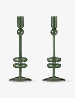 Glass Candlestick Pair (Set of 2) by etúHOME