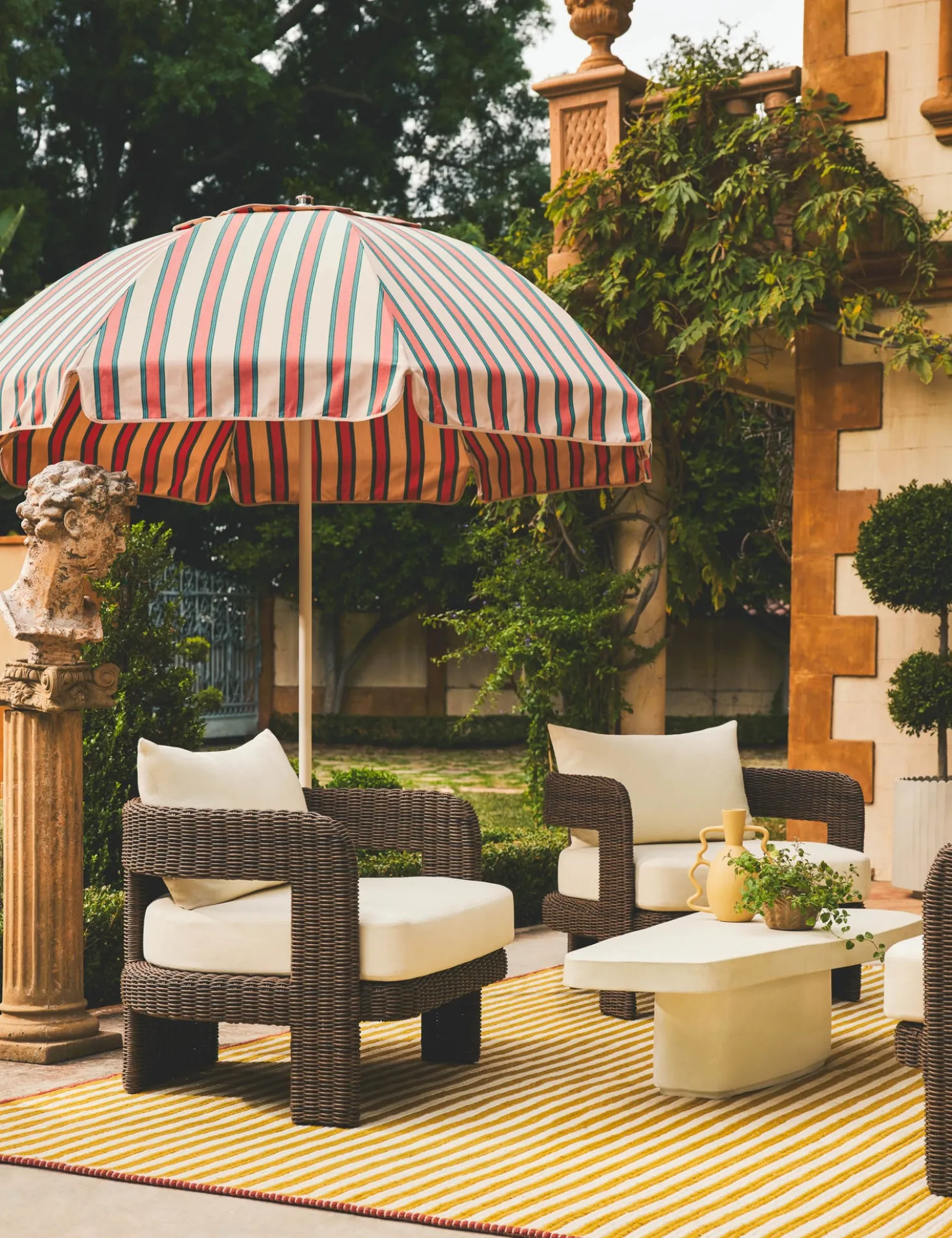 Hadler Outdoor Accent Chair, Ivory