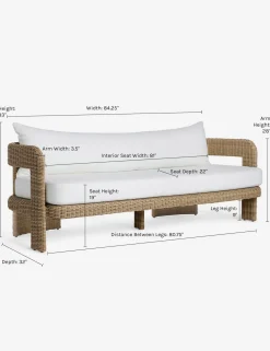 Hadler Outdoor Sofa, Ivory
