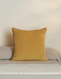Hi-Lo Checker Velvet Pillow by Sarah Sherman Samuel