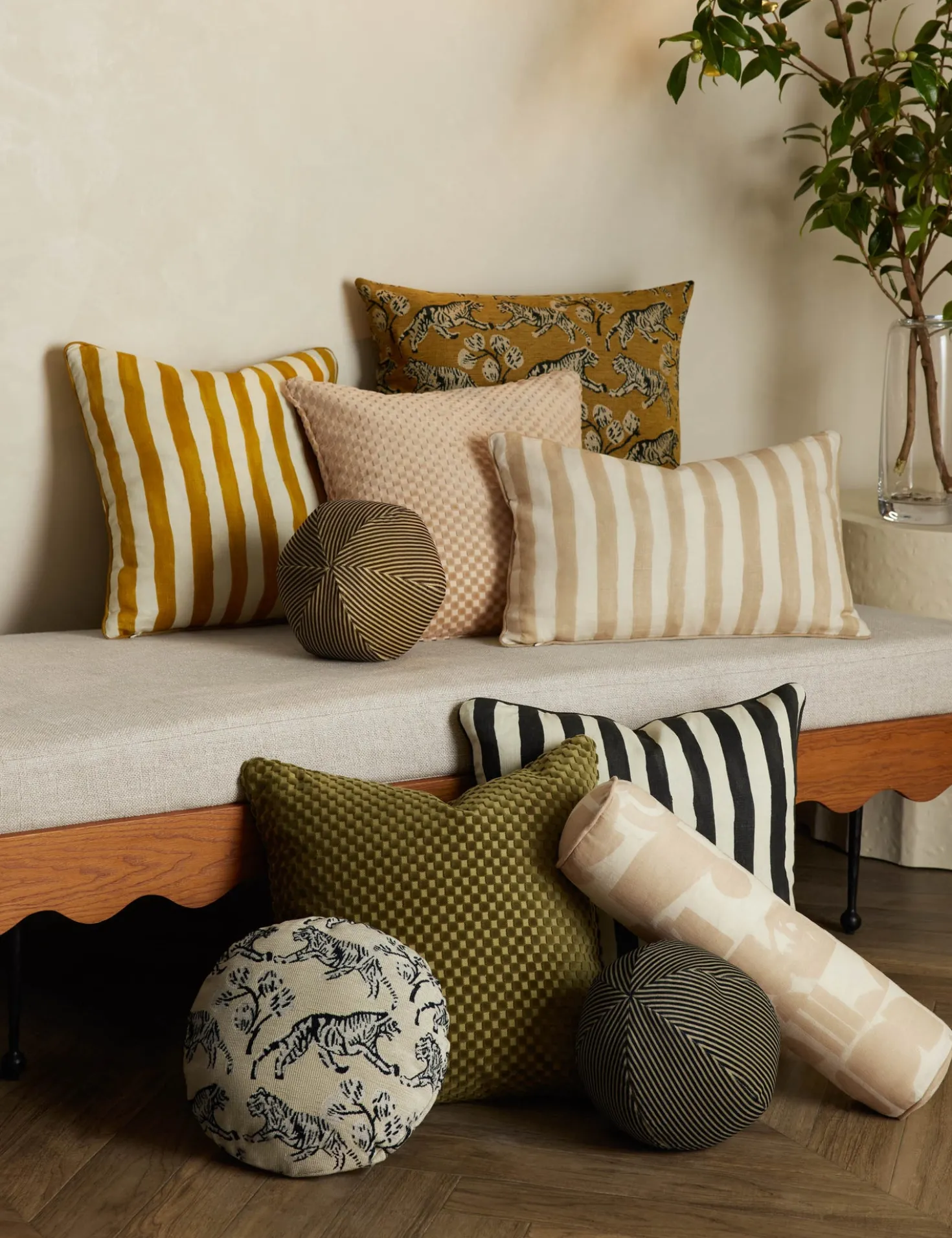 Hi-Lo Checker Velvet Pillow by Sarah Sherman Samuel
