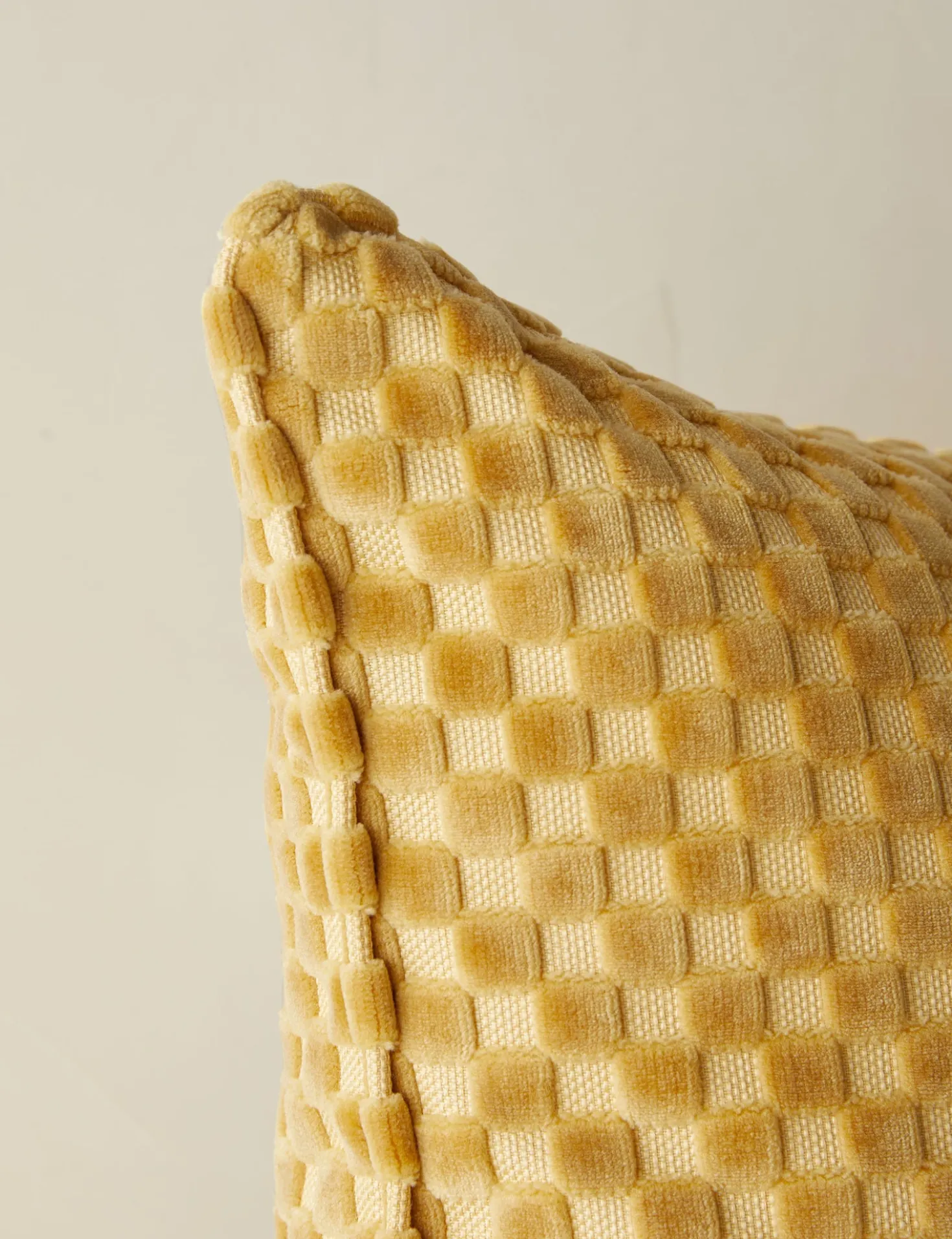 Hi-Lo Checker Velvet Pillow by Sarah Sherman Samuel