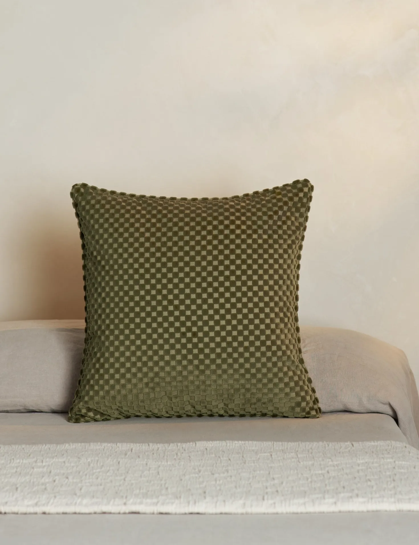 Hi-Lo Checker Velvet Pillow by Sarah Sherman Samuel