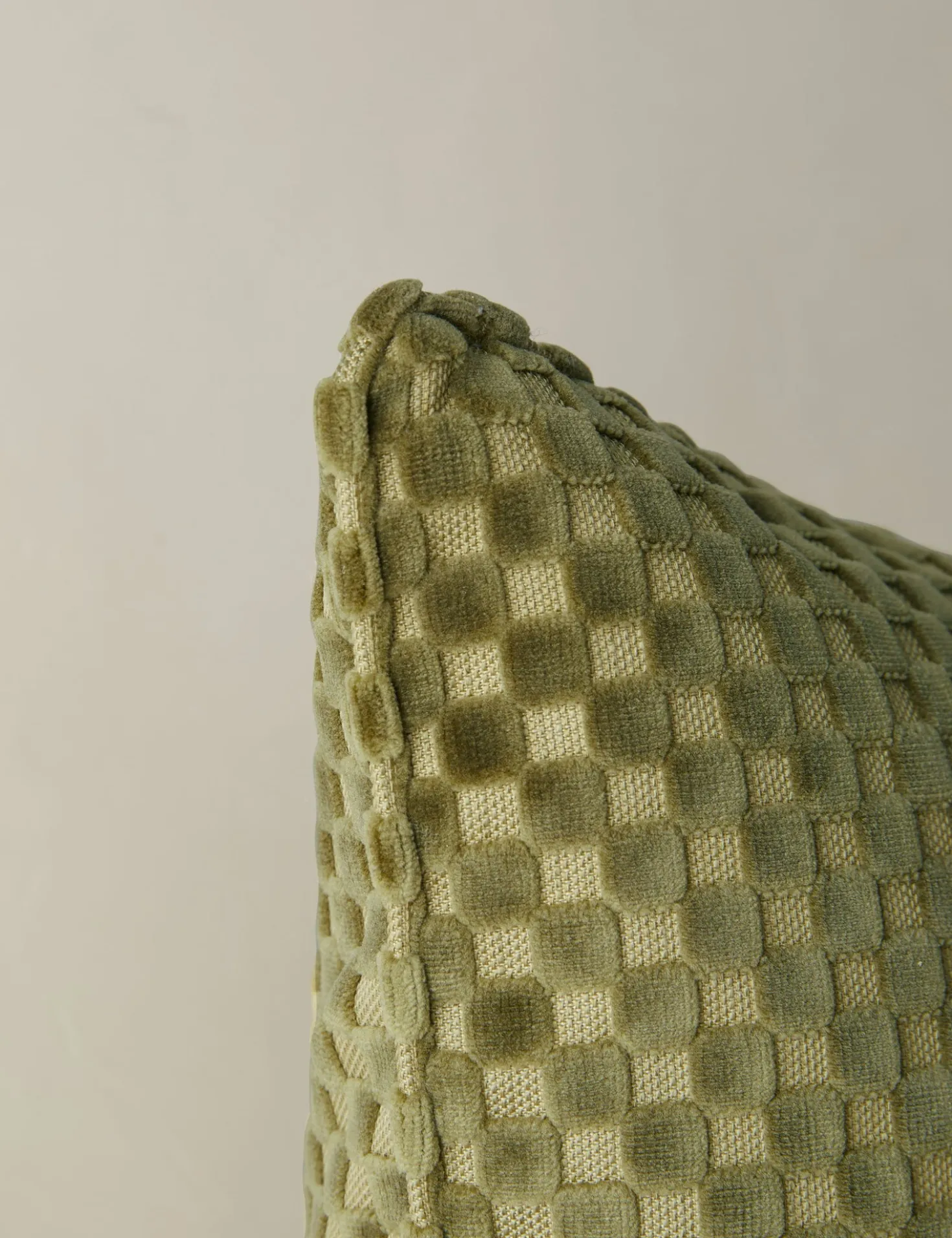 Hi-Lo Checker Velvet Pillow by Sarah Sherman Samuel