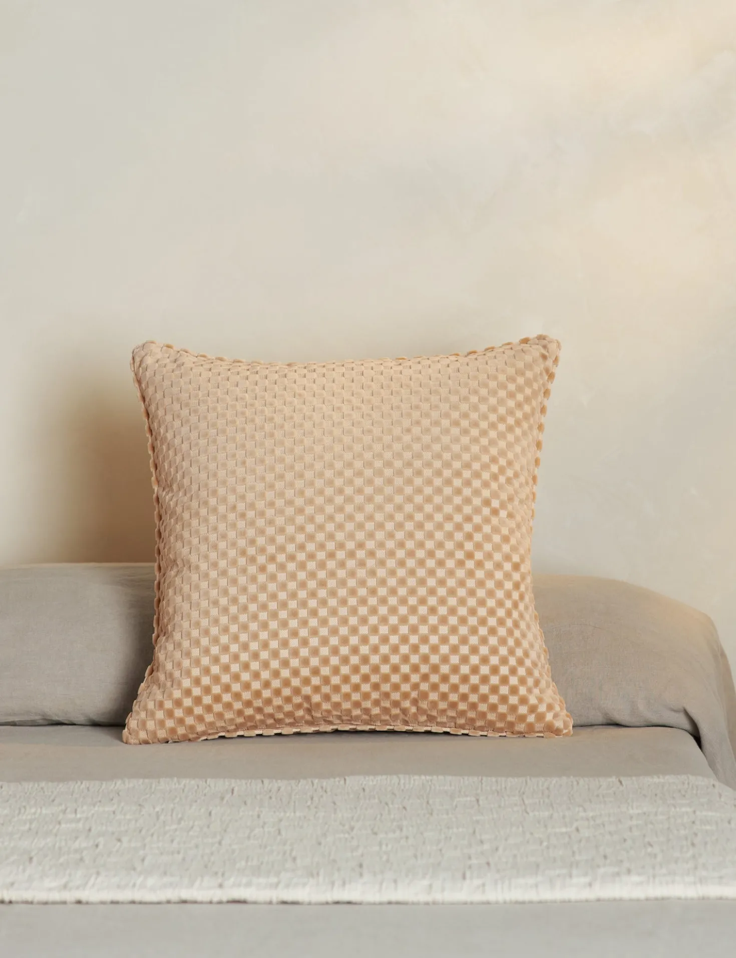 Hi-Lo Checker Velvet Pillow by Sarah Sherman Samuel