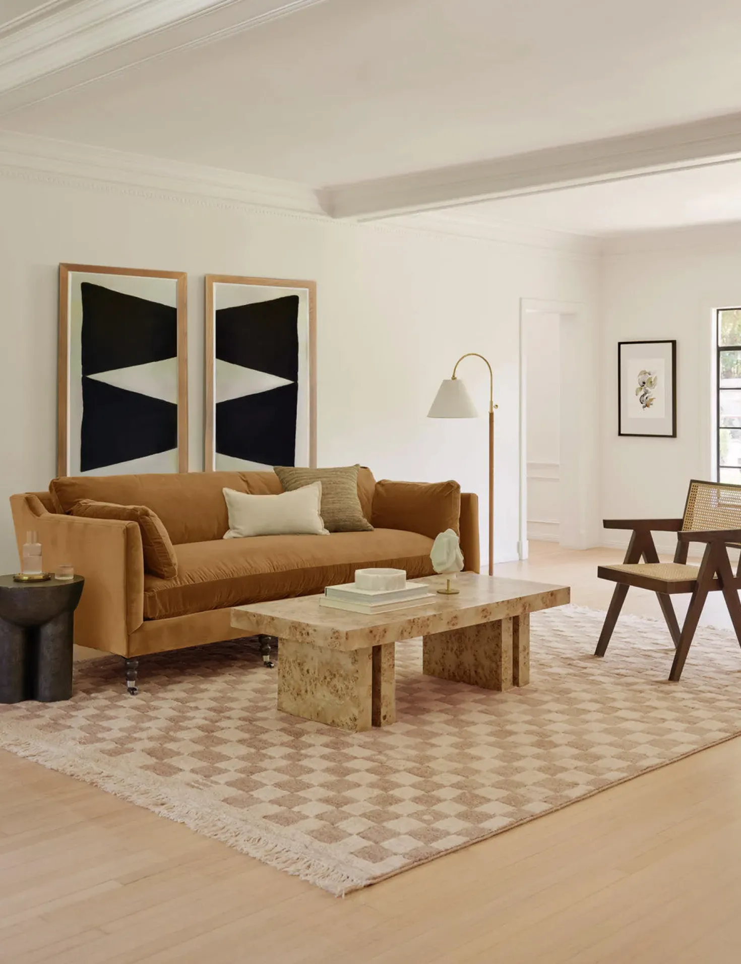 Irregular Checkerboard Hand-Knotted Wool Rug by Sarah Sherman Samuel