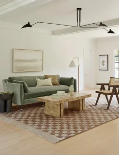 Irregular Checkerboard Hand-Knotted Wool Rug by Sarah Sherman Samuel