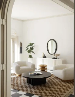 Irregular Checkerboard Hand-Knotted Wool Rug by Sarah Sherman Samuel