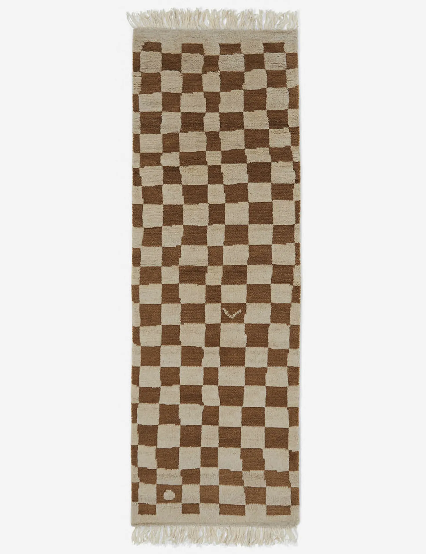 Irregular Checkerboard Hand-Knotted Wool Rug by Sarah Sherman Samuel