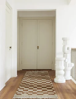 Irregular Checkerboard Hand-Knotted Wool Rug by Sarah Sherman Samuel