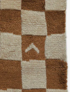 Irregular Checkerboard Hand-Knotted Wool Rug by Sarah Sherman Samuel