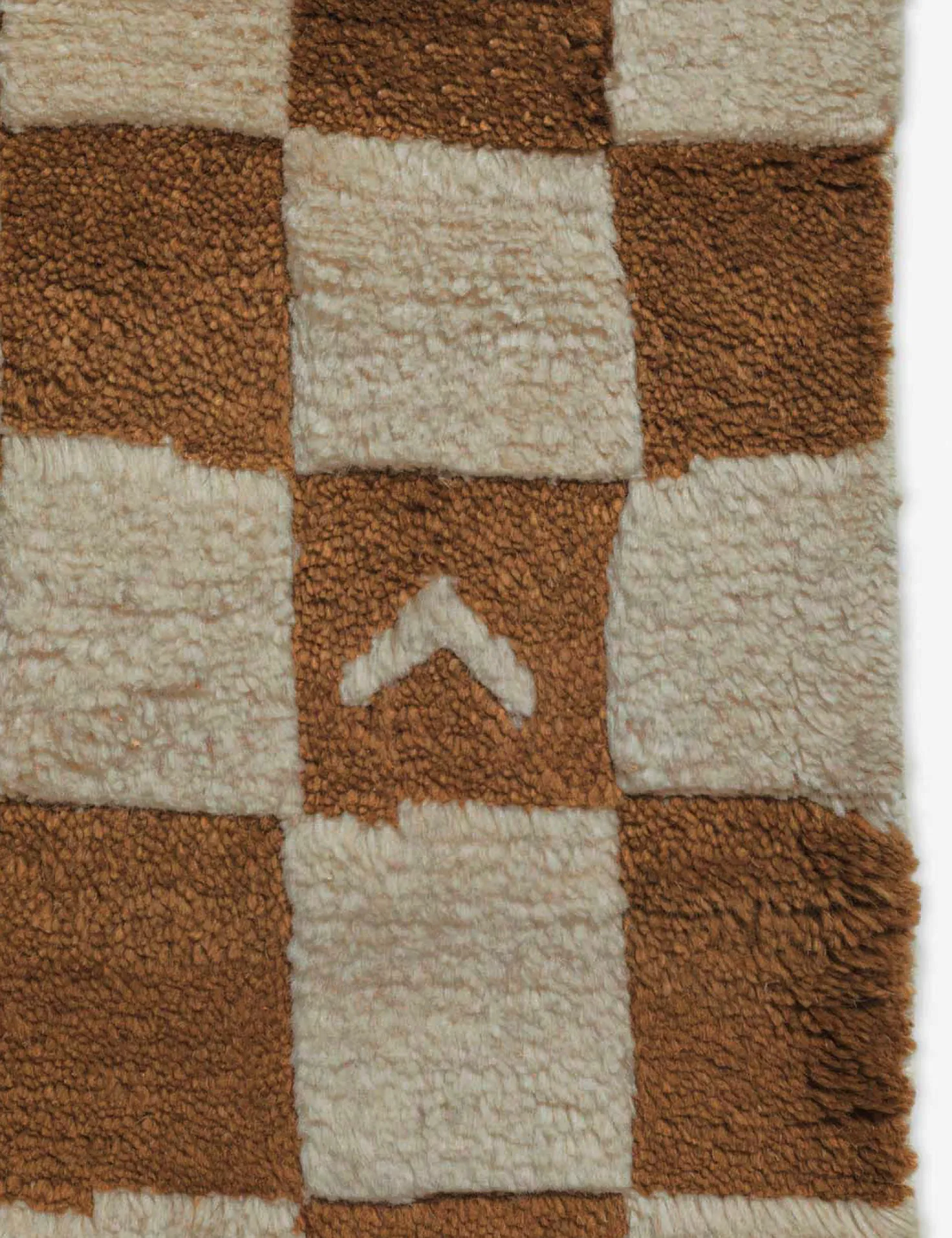 Irregular Checkerboard Hand-Knotted Wool Rug by Sarah Sherman Samuel