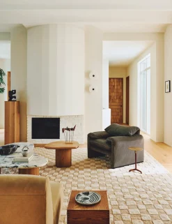 Irregular Checkerboard Hand-Knotted Wool Rug by Sarah Sherman Samuel