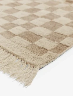 Irregular Checkerboard Hand-Knotted Wool Rug by Sarah Sherman Samuel