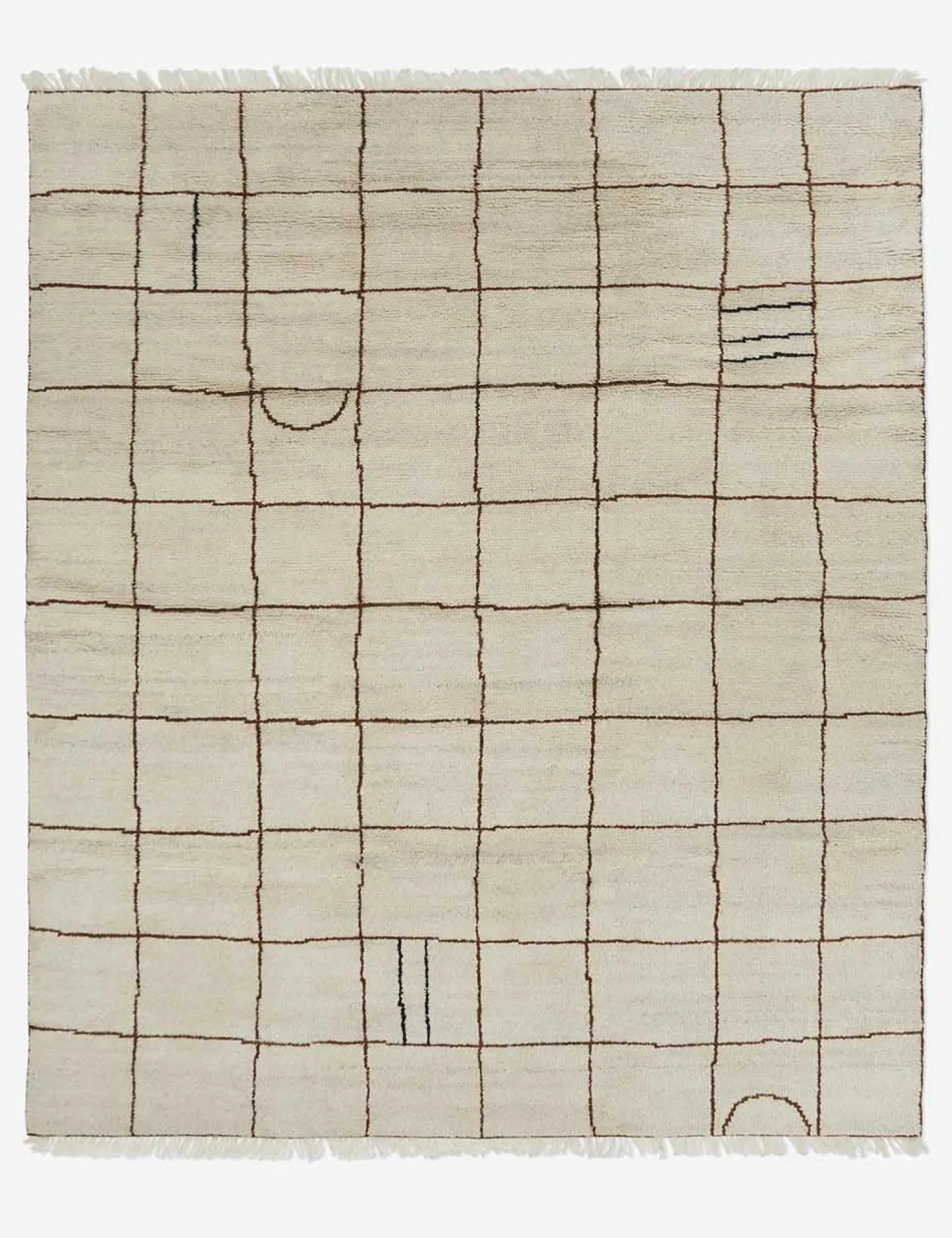 Irregular Grid Hand-Knotted Wool Rug by Sarah Sherman Samuel