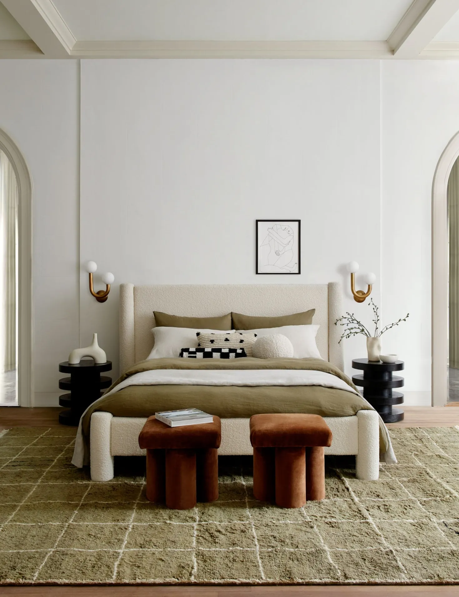 Irregular Grid Hand-Knotted Wool Rug by Sarah Sherman Samuel