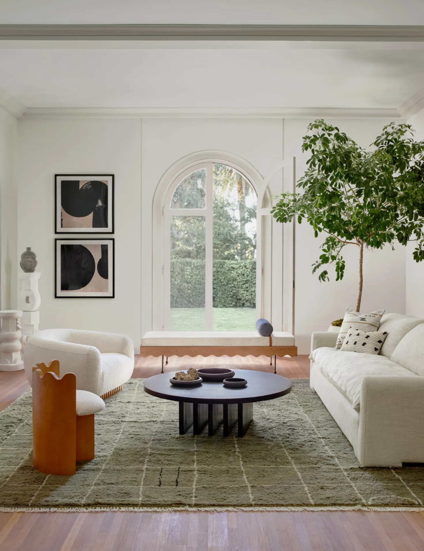 Irregular Grid Hand-Knotted Wool Rug by Sarah Sherman Samuel