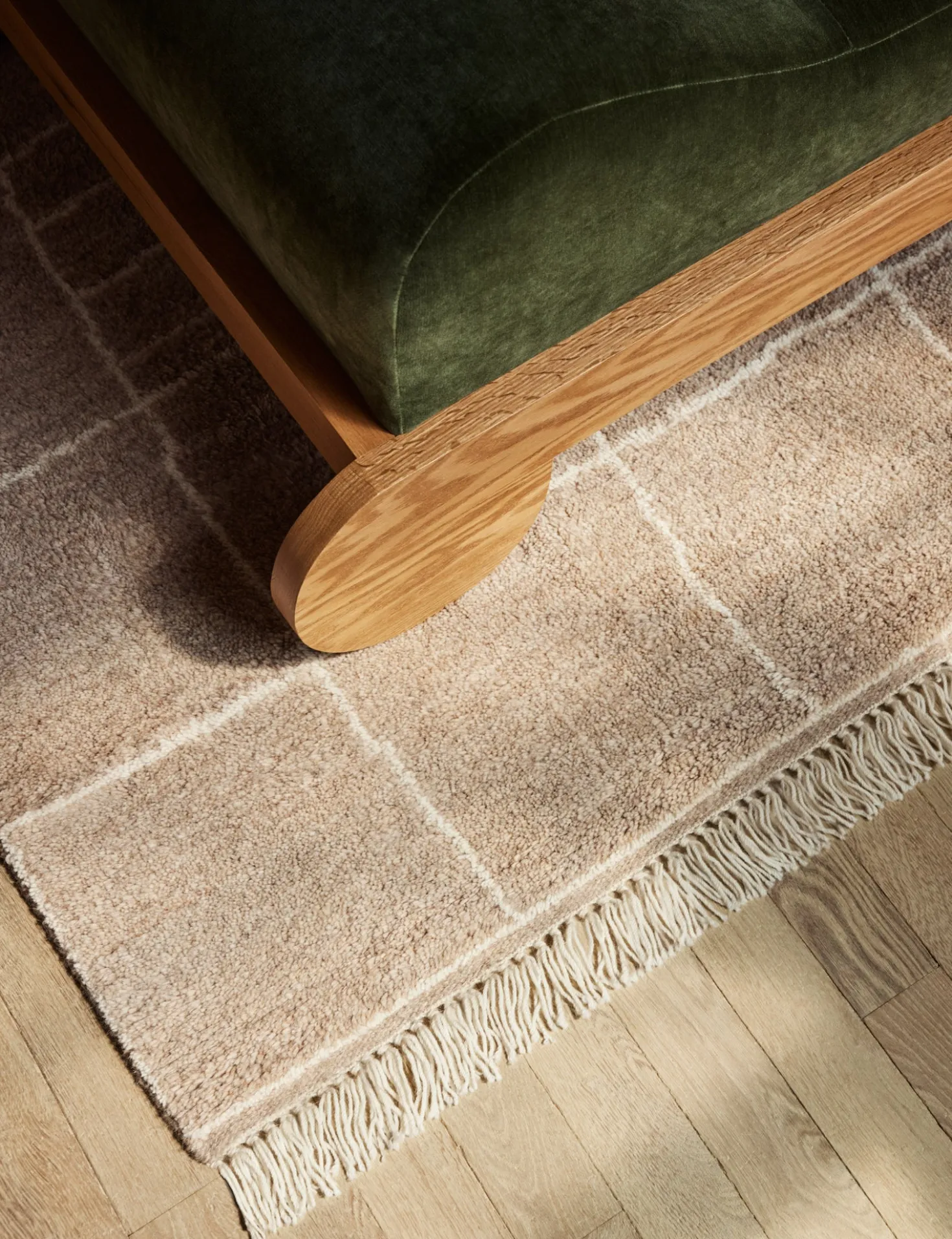 Irregular Grid Hand-Knotted Wool Rug by Sarah Sherman Samuel