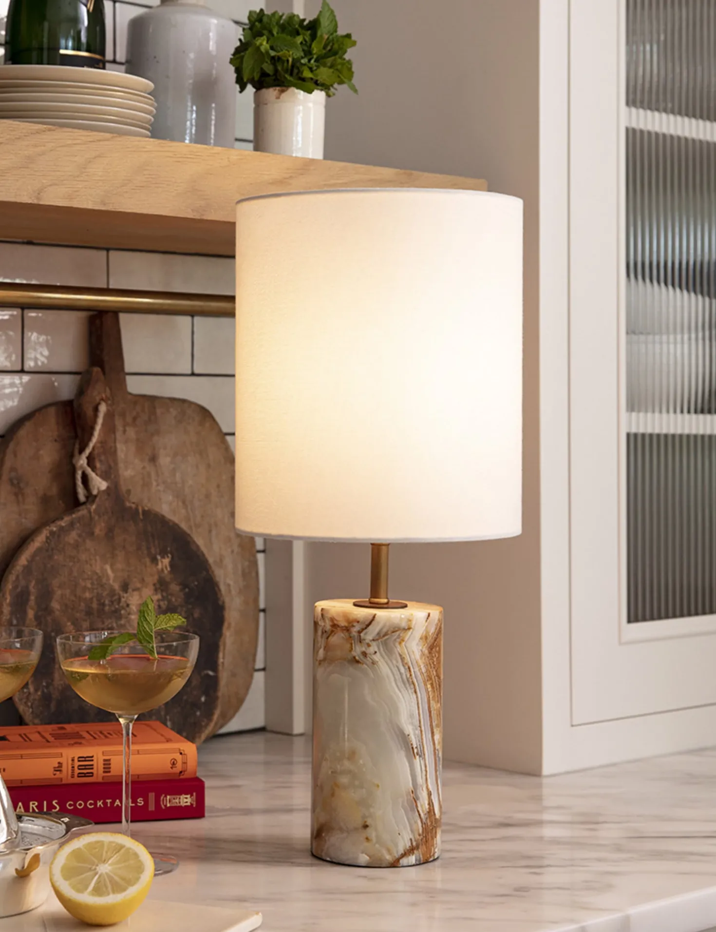 Jade and Brass Mini Table Lamp by Regina Andrew