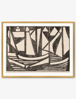 Japanese Woodcuts - Boats Print