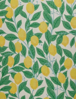 Lemons on Natural on Linen by Nathan Turner