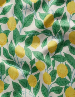 Lemons on Natural on Linen by Nathan Turner