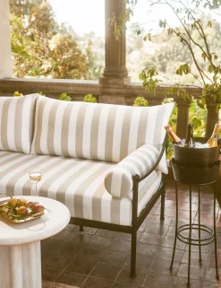 Leni Outdoor Sofa, Natural Stripe