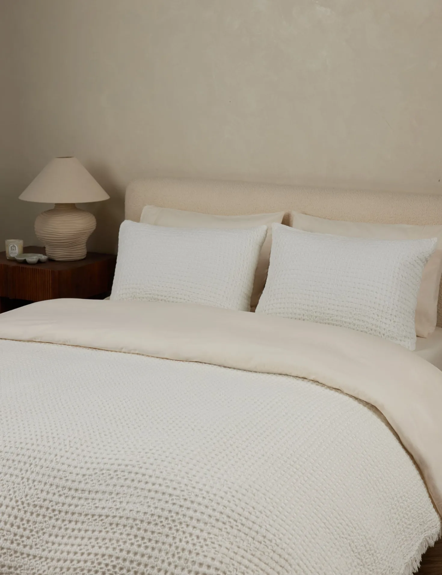 Lenora Textured Cotton Linen Blanket