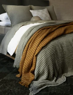 Lenora Textured Cotton Linen Blanket